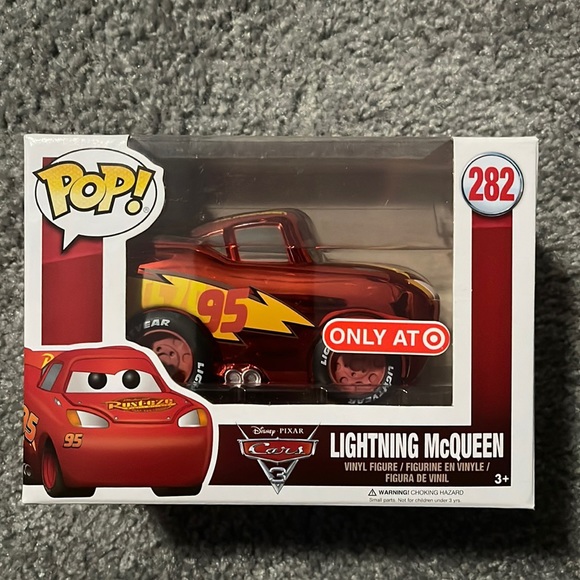 Disney Pixar Cars Funko Pop 282 Lightning McQueen Chrome Exclusove MIB